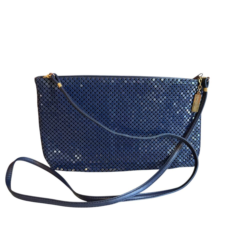 Whiting & Davis Navy Blue Mesh Shoulder Bag - image 2